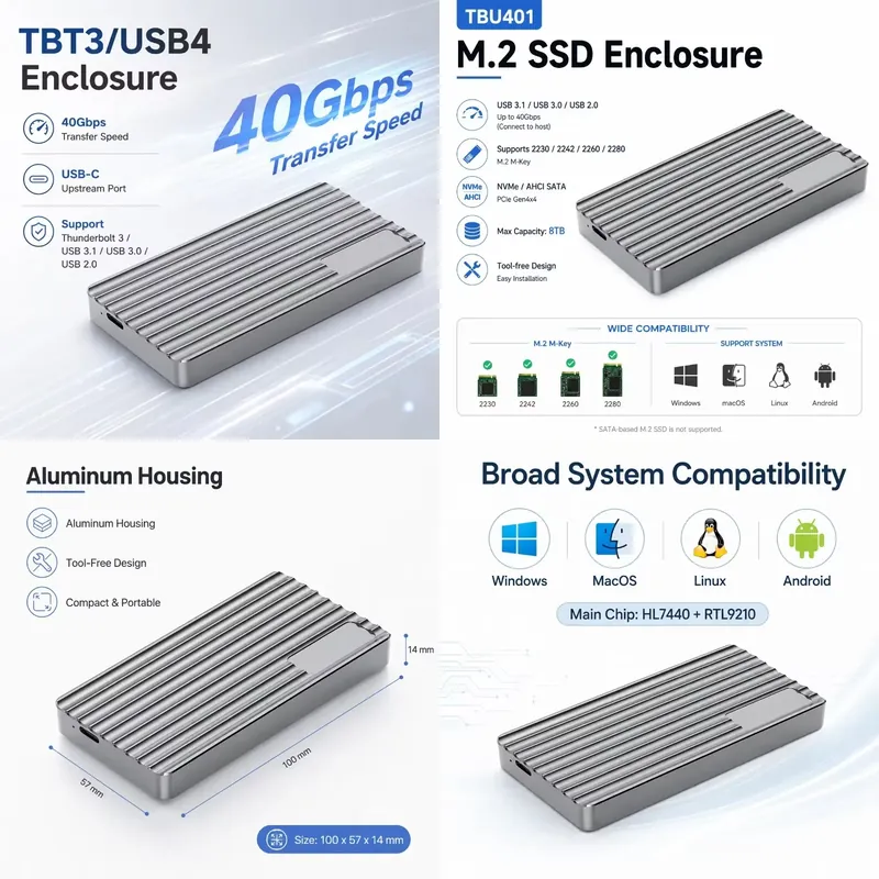 AP01 Alüminyum M.2 NVMe SSD Ku - Usb4 40Gbps External Ssd 8Tb incelemesi ve fiyatı